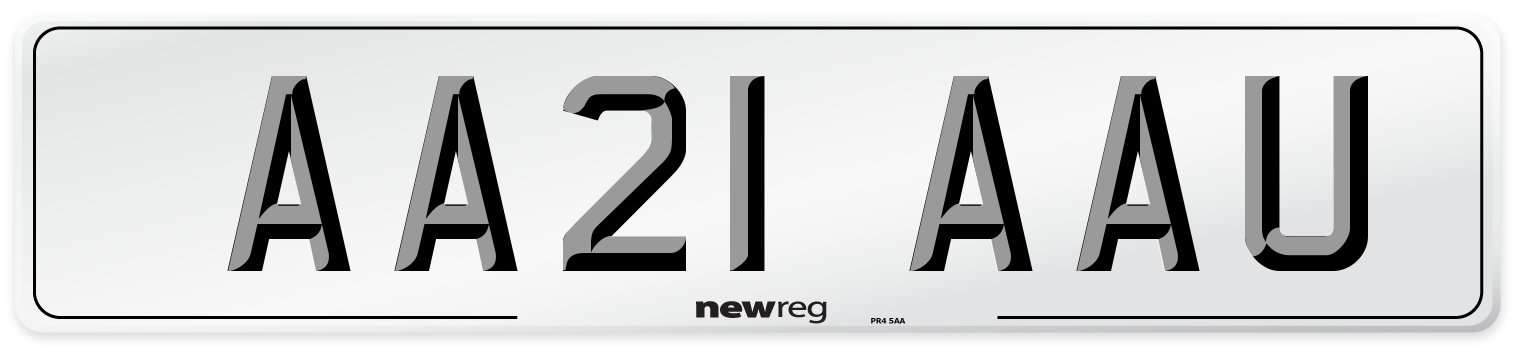 AA21 AAU Number Plate from New Reg